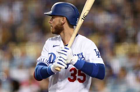 LOS ANGELES, CA - JULY 6: Cody Bellinger #35 of the Los Angeles Dodgers bats during the game against the Colorado Rockies at Dodger Stadium on July 6, 2022 in Los Angeles, California. The Dodgers defeated the Rockies 2-1. (Photo by Rob Leiter/MLB Photos via Getty Images)