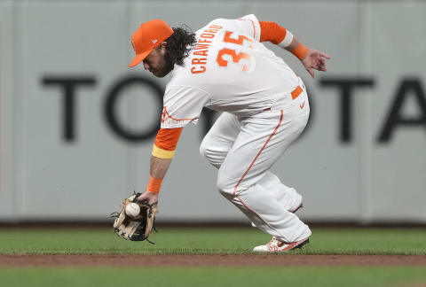 Brandon Crawford #35 of the San Francisco Giants (Photo by Thearon W. Henderson/Getty Images)