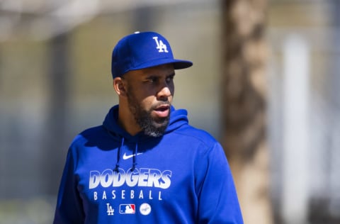 Feb 26, 2021; Glendale, Arizona, USA; Los Angeles Dodgers pitcher David Price during Spring Training workouts at Camelback Ranch. Mandatory Credit: Mark J. Rebilas-USA TODAY Sports