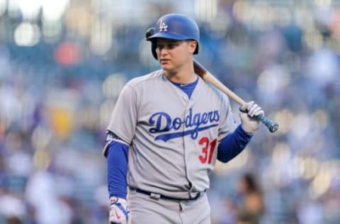 May 12, 2017; Denver, CO, USA; Los Angeles Dodgers center fielder Joc Pederson (31) in the first inning against the Colorado Rockies at Coors Field. Mandatory Credit: Isaiah J. Downing-USA TODAY Sports