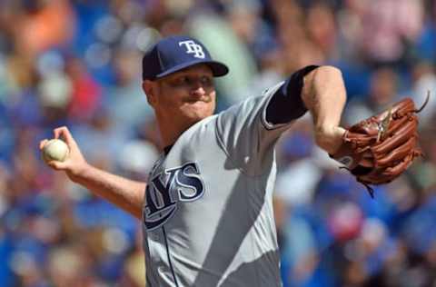 Sep 14, 2016; Toronto, Ontario, CAN: Tampa Bay Rays starting pitcher Alex Cobb (53) delivers a pitch against Toronto Blue Jays at Rogers Centre. Mandatory Credit: Dan Hamilton-USA TODAY Sports