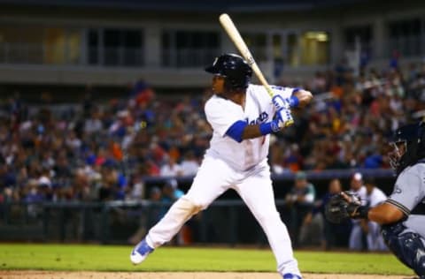 Nov 5, 2016; Surprise, AZ, USA; West infielder Willie Calhoun of the Los Angeles Dodgers during the Arizona Fall League Fall Stars game at Surprise Stadium. Mandatory Credit: Mark J. Rebilas-USA TODAY Sports