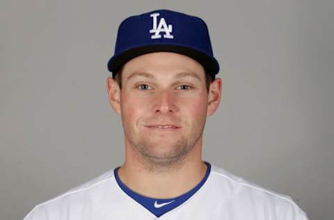 Feb 24, 2017; Glendale, AZ, USA; Los Angeles Dodgers starting pitcher Trevor Oaks (88) poses for a photo during photo day at Camelback Ranch. Mandatory Credit: Rick Scuteri-USA TODAY Sports