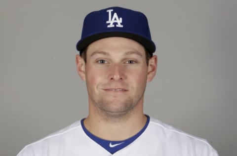 Feb 24, 2017; Glendale, AZ, USA; Los Angeles Dodgers starting pitcher Trevor Oaks (88) poses for a photo during photo day at Camelback Ranch. Mandatory Credit: Rick Scuteri-USA TODAY Sports