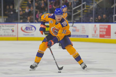 New York Islanders prospect Otto Koivula #12 of the Bridgeport Sound Tigers. (Photo by Gregory Vasil/Getty Images)