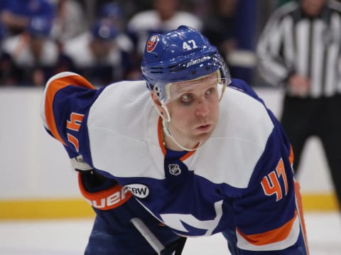 Leo Komarov #47 of the New York Islanders. (Photo by Bruce Bennett/Getty Images)