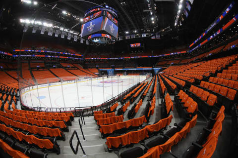 NEW YORK, NEW YORK – APRIL 28: A general view of the arena prior to the game between the New York Islanders and the Carolina Hurricanes in Game Two of the Eastern Conference Second Round during the 2019 NHL Stanley Cup Playoffs at the Barclays Center on April 28, 2019 in the Brooklyn borough of New York City. (Photo by Bruce Bennett/Getty Images)