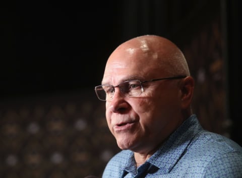 LAS VEGAS, NEVADA – JUNE 18: Barry Trotz of the New York Islanders attends the 2019 NHL Awards Nominee Media Availability at the Encore Las Vegas on June 18, 2019 in Las Vegas, Nevada. (Photo by Bruce Bennett/Getty Images)