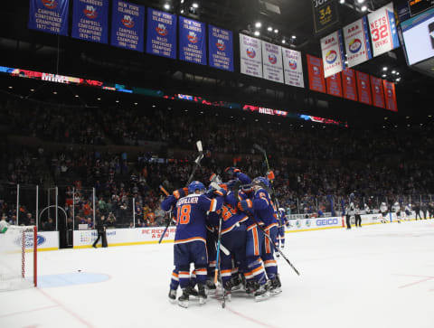 UNIONDALE, NEW YORK – OCTOBER 14: Jaden Schwartz #17 of the St. Louis Blues skates against the New York Islanders at NYCB Live’s Nassau Coliseum on October 14, 2019 in Uniondale, New York. The Islanders defeated the Blues 3-2 in overtime. (Photo by Bruce Bennett/Getty Images)