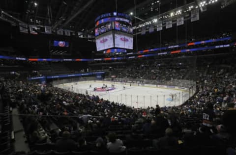 NEW YORK, NEW YORK – NOVEMBER 21: A general view during the game between the New York Islanders and the Pittsburgh Penguins at the Barclays Center on November 21, 2019 in the Brooklyn borough of New York City. (Photo by Bruce Bennett/Getty Images)