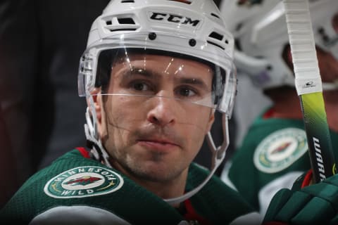 NEWARK, NEW JERSEY – NOVEMBER 26: Zach Parise #11 of the Minnesota Wild plays against the New Jersey Devils at the Prudential Center on November 26, 2019 in Newark, New Jersey. (Photo by Bruce Bennett/Getty Images)