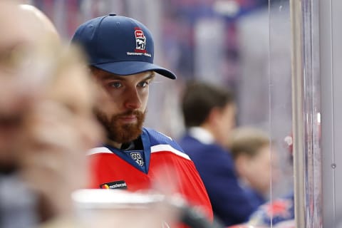 MOSCOW, RUSSIA – JANUARY 21: Ilya Sorokin #90 of the CSKA looks on during the game against the SKA Saint Petersburg at the Arena CSKA Moscow on January 21, 2020 in Moscow, Russia. (Photo by Anna Sergeeva/ Getty Images)