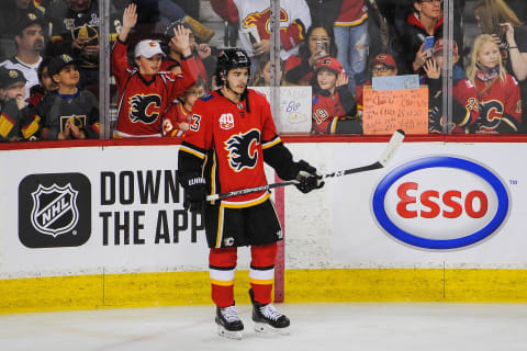 Johnny Gaudreau #13 of the Calgary Flames (Photo by Derek Leung/Getty Images)