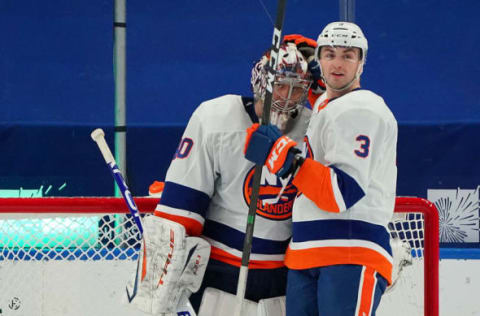 Semyon Varlamov #40 of the New York Islanders. (Photo by Kevin Hoffman/Getty Images)