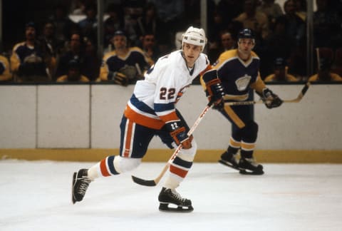 Mike Bossy #22 of the New York Islanders (Photo by Focus on Sport/Getty Images)