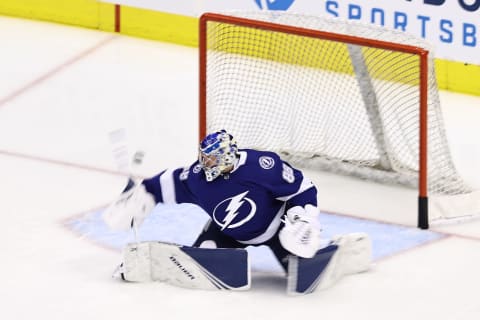 Andrei Vasilevskiy #88 of the Tampa Bay Lightning (Photo by Elsa/Getty Images)