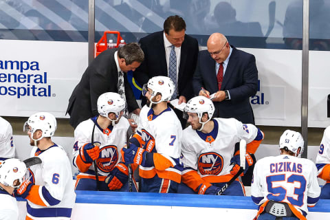 Head coach Barry Trotz of the New York Islander (Photo by Bruce Bennett/Getty Images)
