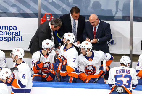 Head coach Barry Trotz of the New York Islanders (Photo by Bruce Bennett/Getty Images)