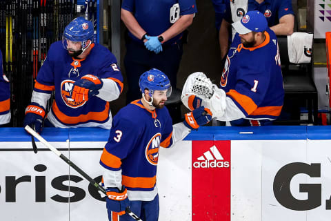 Adam Pelech #3 of the New York Islanders (Photo by Bruce Bennett/Getty Images)