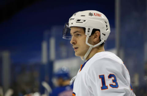 Mathew Barzal #13 of the New York Islanders. (Photo by Bruce Bennett/Getty Images)