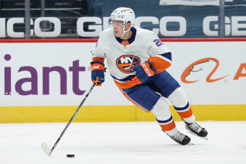 WASHINGTON, DC – JANUARY 26: Kieffer Bellows #20 of the New York Islanders. (Photo by Patrick Smith/Getty Images)