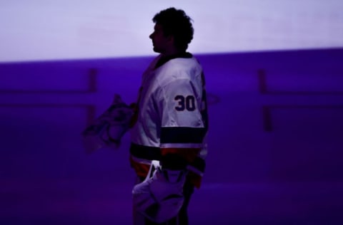 Ilya Sorokin #30 of the New York Islanders. (Photo by Tim Nwachukwu/Getty Images)