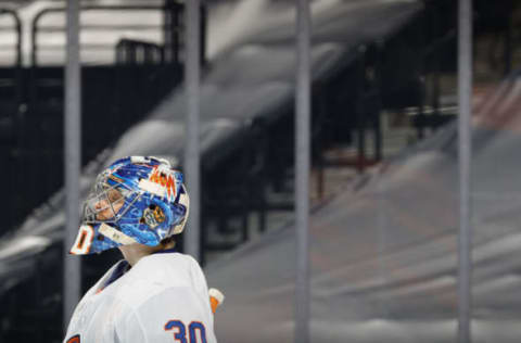 Ilya Sorokin #30 of the New York Islanders. (Photo by Tim Nwachukwu/Getty Images)