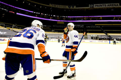 Jean-Gabriel Pageau #44 and Oliver Wahlstrom #26 of the New York Islanders. (Photo by Emilee Chinn/Getty Images)