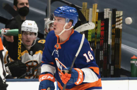 Anthony Beauvillier #18 of the New York Islanders. (Photo by Bruce Bennett/Getty Images)