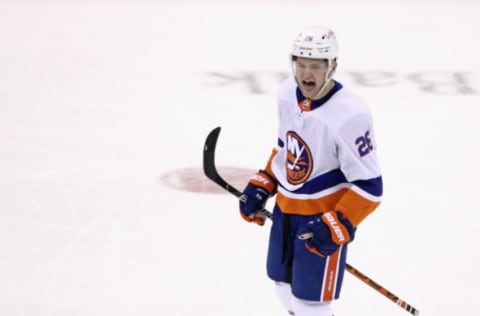 Oliver Wahlstrom #26 of the New York Islanders. (Photo by Bruce Bennett/Getty Images)