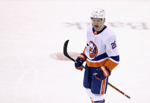 Oliver Wahlstrom #26 of the New York Islanders. (Photo by Bruce Bennett/Getty Images)