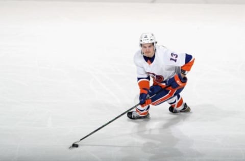 Mathew Barzal #13 of the New York Islanders. (Photo by Bruce Bennett/Getty Images)