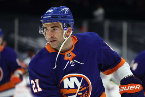 Kyle Palmieri #21 of the New York Islanders. (Photo by Bruce Bennett/Getty Images)