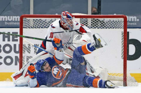 Mathew Barzal #13 of the New York Islanders. (Photo by Bruce Bennett/Getty Images)