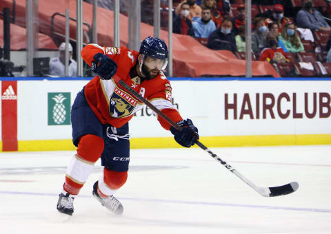 Keith Yandle #3 of the Florida Panthers skates against the Tampa Bay Lightning. (Photo by Bruce Bennett/Getty Images)