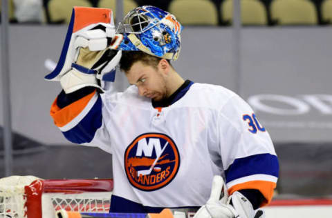 Ilya Sorokin #30 of the New York Islanders. (Photo by Emilee Chinn/Getty Images)