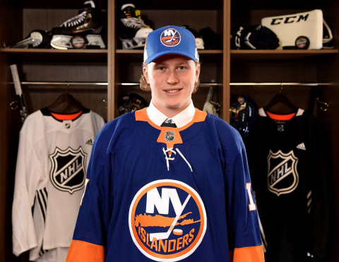 CHICAGO, IL – JUNE 24: Robin Salo poses for a portrait after being selected 46th overall by the New York Islanders during the 2017 NHL Draft at the United Center on June 24, 2017 in Chicago, Illinois. (Photo by Stacy Revere/Getty Images)