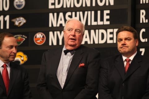 MONTREAL – JUNE 26: Alternate Governor Bill Torrey and Assistant General Manager Randy Sexton of the Florida Panthers look on during the first round of the 2009 NHL Entry Draft at the Bell Centre on June 26, 2009 in Montreal, Quebec, Canada. (Photo by Bruce Bennett/Getty Images)