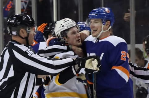 Scott Mayfield #24 of the New York Islanders (Photo by Bruce Bennett/Getty Images)