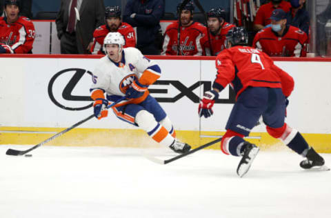 Cal Clutterbuck #15 of the New York Islanders. (Photo by Rob Carr/Getty Images)