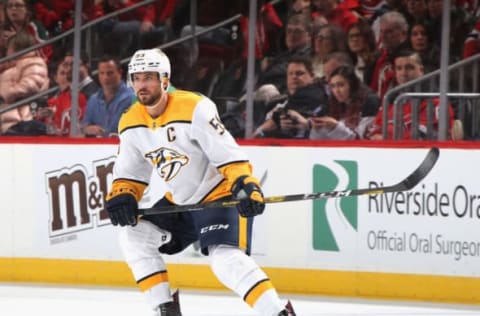 NEWARK, NEW JERSEY – JANUARY 30: Roman Josi #59 of the Nashville Predators skates against the New Jersey Devils at the Prudential Center on January 30, 2020 in Newark, New Jersey. The Predators defeated the Devils 6-5 in the shoot-out. (Photo by Bruce Bennett/Getty Images)