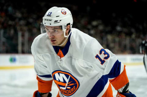 New York Islanders forward Mathew Barzal (13). Mandatory Credit: Brace Hemmelgarn-USA TODAY Sports