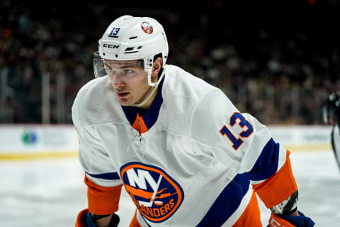 New York Islanders forward Mathew Barzal (13). (Mandatory Credit: Brace Hemmelgarn-USA TODAY Sports)