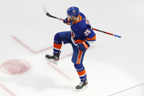 New York Islanders defenseman Devon Toews (25) (Mandatory Credit: Perry Nelson-USA TODAY Sports)