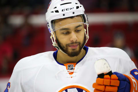 New York Islanders forward Joshua Ho-Sang (66) (Credit: James Guillory-USA TODAY Sports)