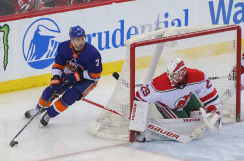 New York Islanders right wing Jordan Eberle (7). Mandatory Credit: Ed Mulholland-USA TODAY Sports
