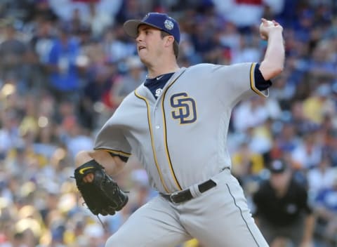 Jul 12, 2016; San Diego, CA, USA; National League pitcher Drew Pomeranz (13) of the San Diego Padres throws a pitch in the fourth inning in the 2016 MLB All Star Game at Petco Park. Mandatory Credit: Kirby Lee-USA TODAY Sports