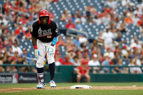 Taylor Trammell #5 of Team USA. (Photo by Patrick McDermott/Getty Images)