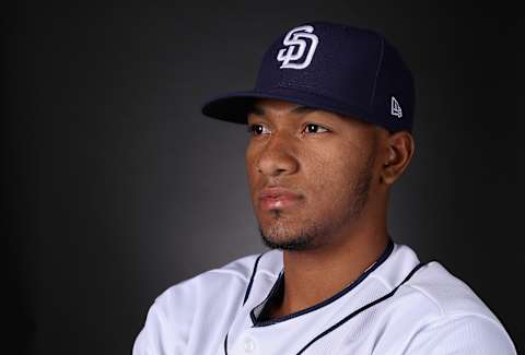 PEORIA, ARIZONA – FEBRUARY 21: Edward Olivares #71 of the San Diego Padres poses for a portrait during photo day at Peoria Stadium on February 21, 2019 in Peoria, Arizona. (Photo by Christian Petersen/Getty Images)