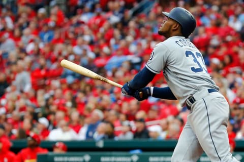 Franchy Cordero #33 of the San Diego Padres. (Photo by Dilip Vishwanat/Getty Images)